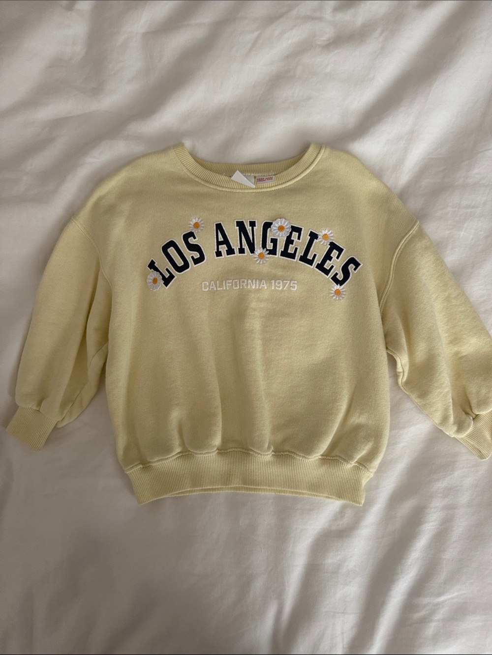 Zara Light Yellow 'Los Angeles' Daisy Sweatshirt